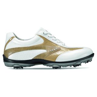 ECCO Ladies Casual Cool White and Sand Golf Shoes  