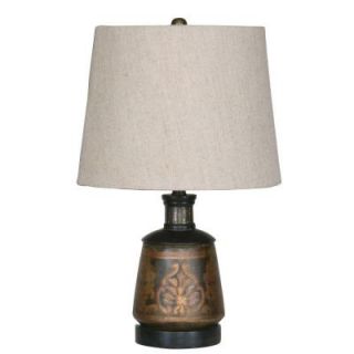 Global Direct 17 in. Black Hand Painted Terracotta Table Lamp 26211