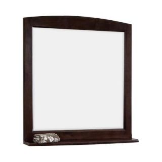 American Imaginations 30 in. W x 32 in. H Traditional Birch Wood Veneer Wood Mirror In Walnut AI 104 54