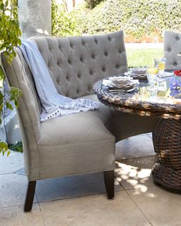 Tufted Outdoor Banquette, Granite