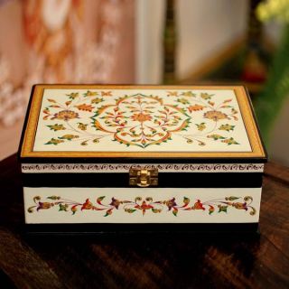 Handcrafted Wood Rajasthan Summer Jewelry Box (India)  