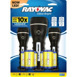 Rayovac LED 2D Rubber Flashlight, 3 Pack