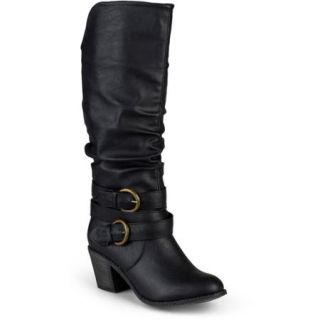 Brinley Co. Womens Slouch Buckle High Heel Boots