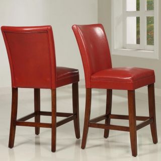 TRIBECCA HOME Charlotte Faux Leather Counter height Chairs (Set of Two