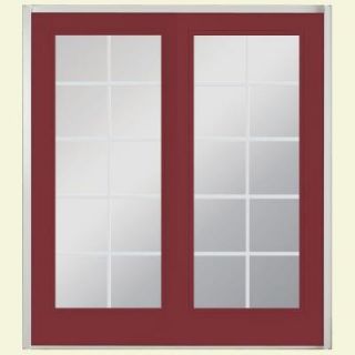 Masonite 72 in. x 80 in. Red Bluff Prehung Right Hand Inswing 10 Lite Fiberglass Patio Door with No Brickmold 24024