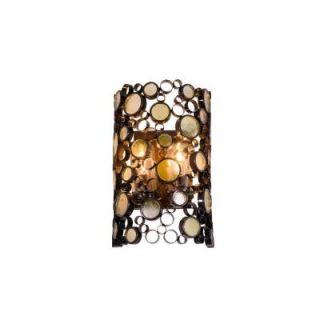 Varaluz Fascination 2 Light Glossy Bronze Outdoor Sconce with Champagne Glass 703KM02