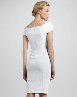 Donna Karan Cap Sleeve Linen Blend Dress, Zinc