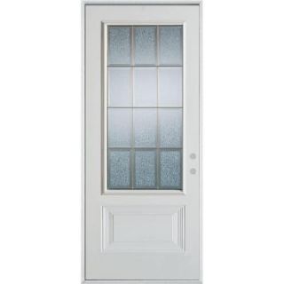 Stanley Doors 32 in. x 80 in. Geometric Zinc 3/4 Lite 1 Panel Prefinished White Steel Prehung Front Door 1000E Z 32 L Z