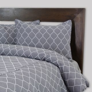 Oh Gee Heather Grey Corded 3 piece Duvet Cover Set  