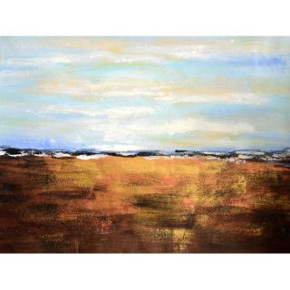 Art Excuse Wide Brown Land by AX Original Painting on Wrapped Canvas