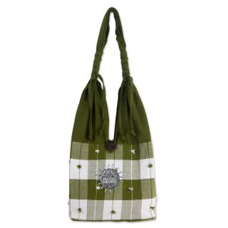 Cotton Green Plaid Elephant Handbag (Thailand)   Shopping