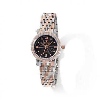 Croton 2 Tone Black Dial Petite Bracelet Watch   7696634