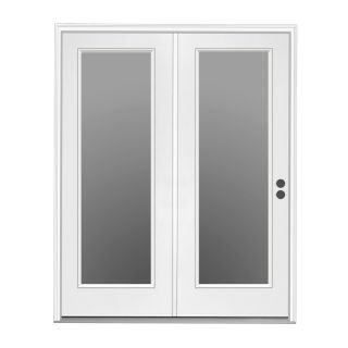ReliaBilt 71.5 in 1 Lite Glass Primer White Steel Center Hinged Inswing Patio Door