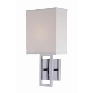 Illumine Designer Collection 1 Light Chrome Wall Sconce with White Fabric Shade CLI LS 16585C/WHT