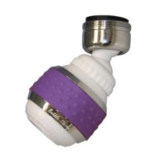 Bubble Stream 1.5 GPM Soft Grip Water Saving Swivel Spray Aerator in White and Purple 97237.05