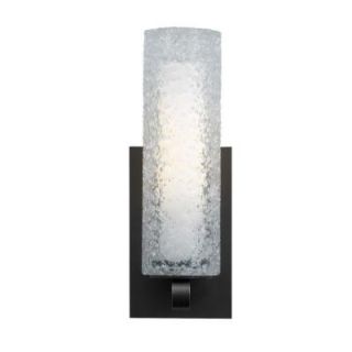 LBL Lighting Mini Rock Candy 1 Light Bronze Fluorescent Cylinder Sconce with Clear Shade PW623CRBZCF1HE