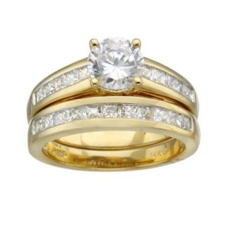 Believe By Brilliance 14Kt Gold Over Sterling Silver CZ Bridal Set