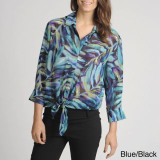 Thesis Womens Abstract Print Sheer Blouse   15441859  