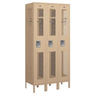 Salsbury Industries 71000 Series 36 in. W x 78 in. H x 18 in. D Single Tier Vented Metal Locker Unassembled in Tan 71368TN U