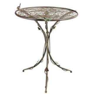 Home Decorators Collection 31.5 in. H Nesting Muted Rust and Glass Side Table DISCONTINUED 0533600130