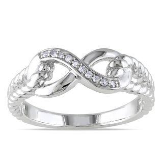 Haylee Jewels Sterling Silver Diamond Infinity Ring  