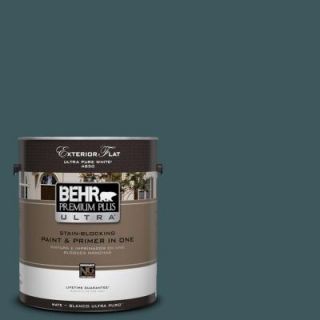 BEHR Premium Plus Ultra 1 gal. #510F 7 Teal Forest Flat Exterior Paint 485301