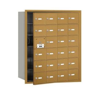 Salsbury Industries 3600 Series Gold Private Front Loading 4B Plus Horizontal Mailbox with 24A Doors (23 Usable) 3624GFP