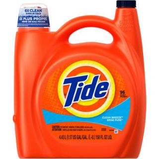 Tide Clean Breeze Scent Liquid Laundry Detergent, 96 Loads 150 oz