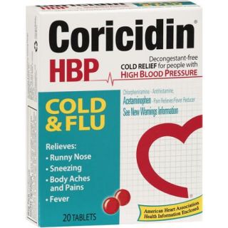 Coricidin HBP Chest Cold & Flu Relief, 20 count