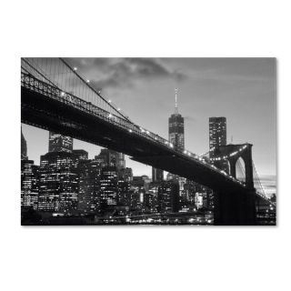 Mandritoius New York Brooklyn Bridge Sunset Canvas Gallery Wrap Art
