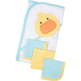 Gerber Newborn Baby Hooded Towel and Washcloth 4 Piece Set