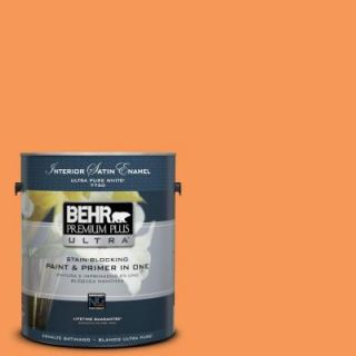BEHR Premium Plus Ultra 1 gal. #260B 6 Blaze Orange Satin Enamel Interior Paint 775301