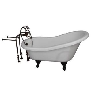 Barclay Products 5 ft. Acrylic Ball and Claw Feet Slipper Tub in White with Oil Rubbed Bronze Accessories TKADTS60 WORB1