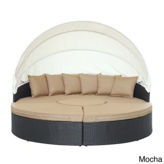 Modway Taiji Outdoor Wicker Patio Daybed with Ottoman and Cushions