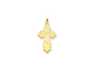 14 Karat Gold Eastern Orthodox Cross Pendant   0.875 In