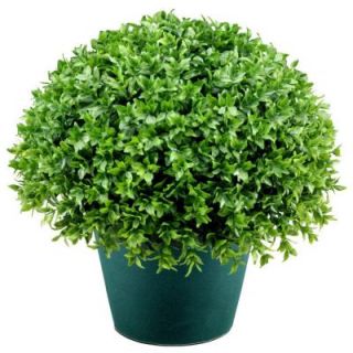 National Tree Company 13 in. Globe Artificial Japanese Holly Bush in Dark Green Round Growers Pot LJB4 13 1