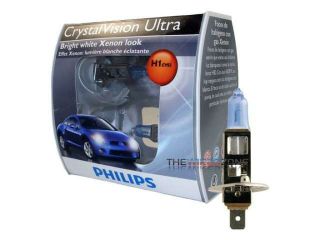Philips Crystal Vision H1 55 Watt Halogen Replacement Bulbs with 4000K Color Temp and H1 Vehicle Connection (pair)
