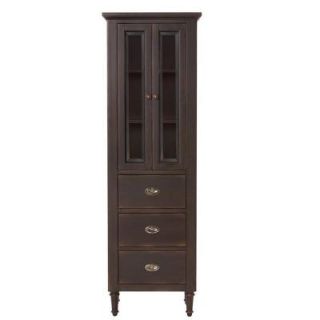 Home Decorators Collection Fallston 22 in. W x 16 in. D x 68 in. H 2 Door Linen Cabinet in Weathered Brown 2689200820