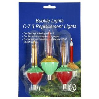 Pack of 3 Multi Color C7 Bubble Light Christmas Replacement Bulbs