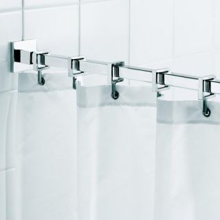 Croydex Luxury AD116441YW 98 in. Square Shower Curtain Rod with Hooks   Shower Curtain Hooks & Rods