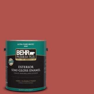 BEHR Premium Plus 1 gal. #BIC 48 Fortune Red Semi Gloss Enamel Exterior Paint 534001