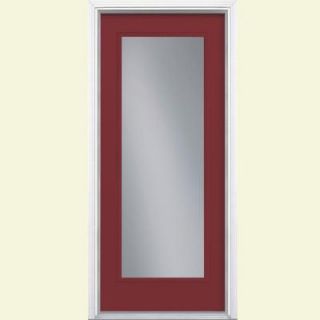 Masonite 36 in. x 80 in. Full Lite Painted Smooth Fiberglass Prehung Front Door with Brickmold 23287