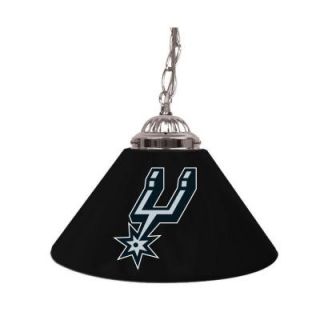 Trademark Global San Antonio Spurs NBA 14 in. Single Shade Stainless Steel Hanging Lamp NBA1200 SAS