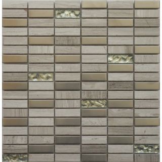 Fusion Series 5/8 x 2 Mixed Metal Glass Marble Mosaic in Multi