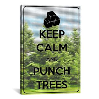 Keep Calm and Punch Trees Textual Art on Canvas