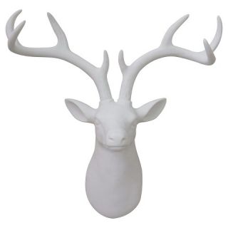 Stag Head Décor 17x15   White