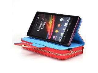 Kroo Red Magnetic Clutch Wristlet Wallet Purse for Sony Xperia Z