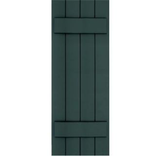 Winworks Wood Composite 15 in. x 42 in. Board & Batten Shutters Pair #638 Evergreen 71542638