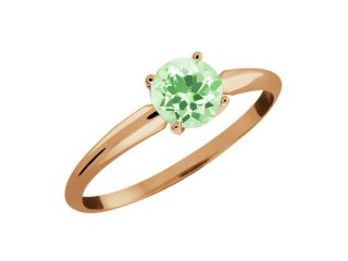 1.25 Ct Round Green Amethyst Rose Gold Plated Sterling Silver Solitaire Ring