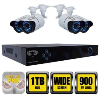 Night Owl X100 Series 8 Channel 960H Surveillance System with 1TB HDD and (4) Hi Resolution 900 TVL Cameras B X81 4